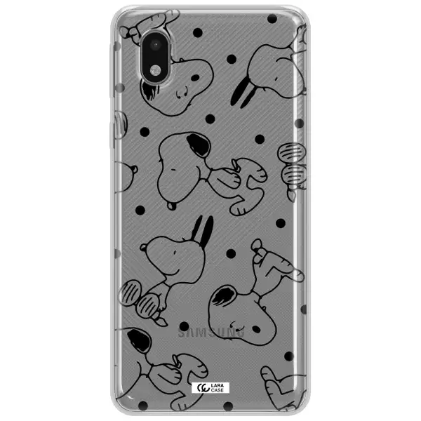 A Pattern Of Cartoon Characters Samsung A01 Core Clear Tpu Case