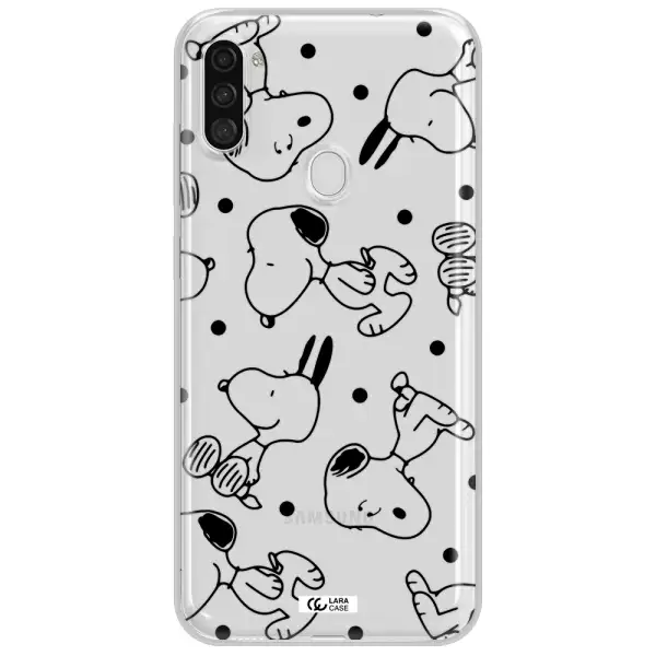 a pattern of cartoon characters Samsung A11 Clear TPU Case