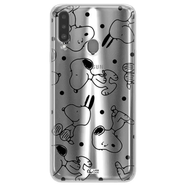 a pattern of cartoon characters Samsung A20S Clear TPU Case