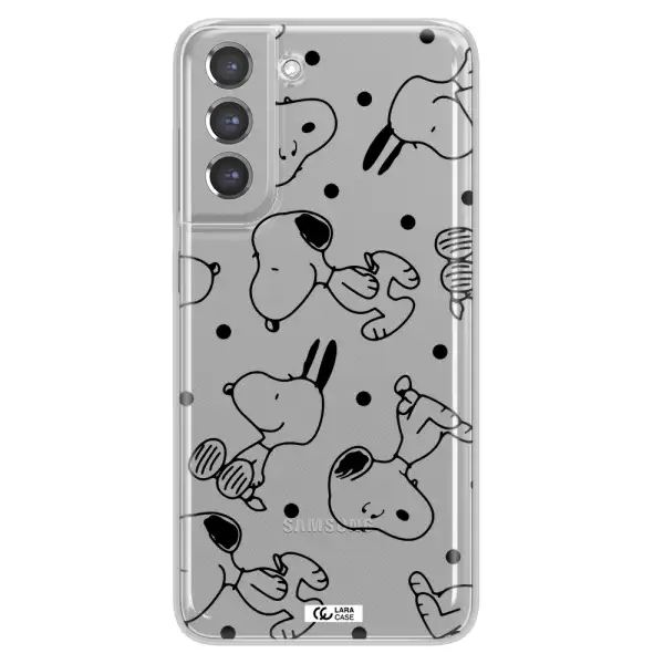 a pattern of cartoon characters Samsung A21 Fe Clear TPU Case