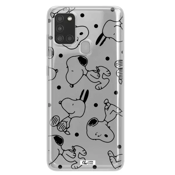 a pattern of cartoon characters Samsung A21S Clear TPU Case