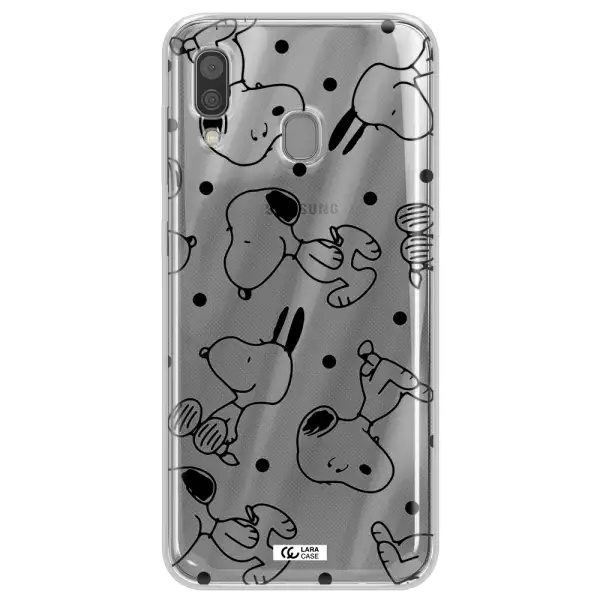 a pattern of cartoon characters Samsung A30 Clear TPU Case