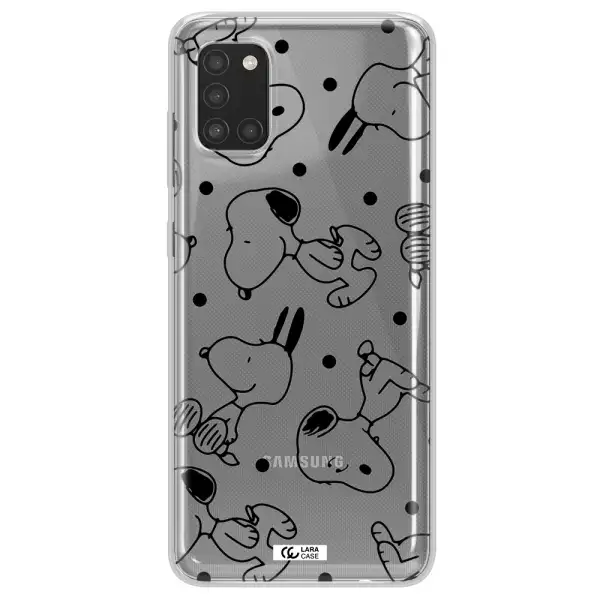 a pattern of cartoon characters Samsung A31 Clear TPU Case