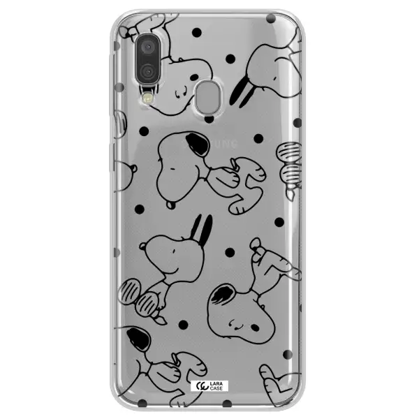 a pattern of cartoon characters Samsung A40 Clear TPU Case