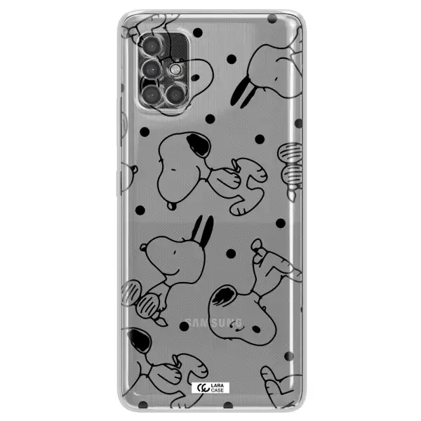 A Pattern Of Cartoon Characters Samsung A40S Clear Tpu Case