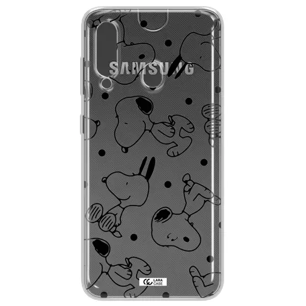 a pattern of cartoon characters Samsung A60 Clear TPU Case