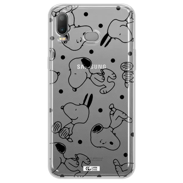 a pattern of cartoon characters Samsung A6S Clear TPU Case
