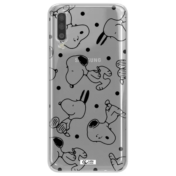 A Pattern Of Cartoon Characters Samsung A70S Clear Tpu Case