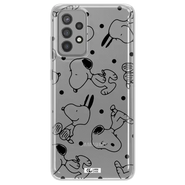a pattern of cartoon characters Samsung A72 Clear TPU Case