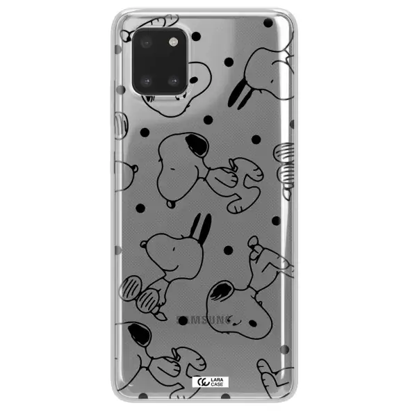 a pattern of cartoon characters Samsung A81 Clear TPU Case