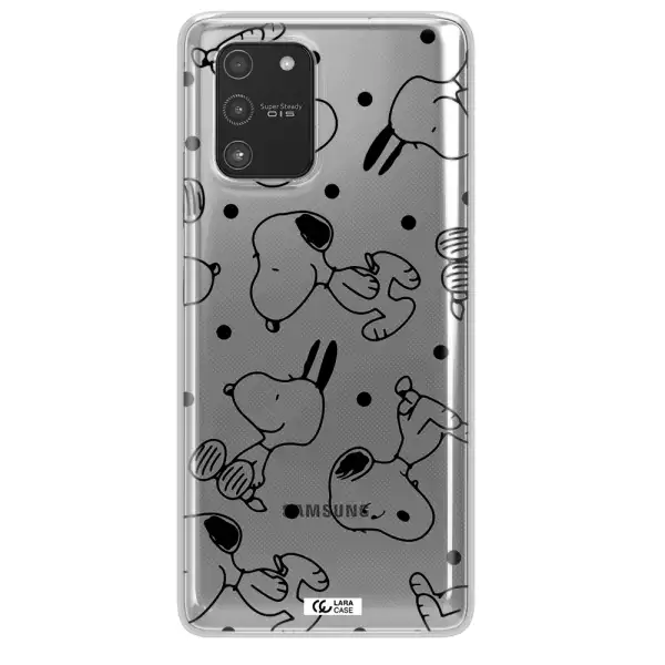 a pattern of cartoon characters Samsung A91 Clear TPU Case
