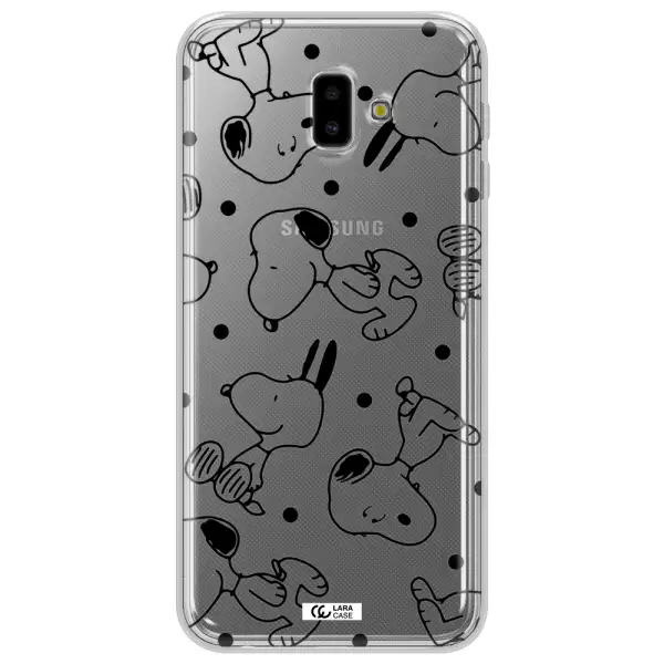 a pattern of cartoon characters Samsung J6 Plus Clear TPU Case