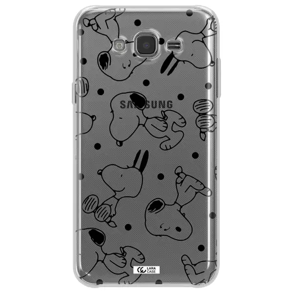 a pattern of cartoon characters Samsung J7 Core Clear TPU Case