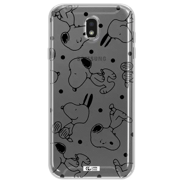 a pattern of cartoon characters Samsung J7 Pro Clear TPU Case