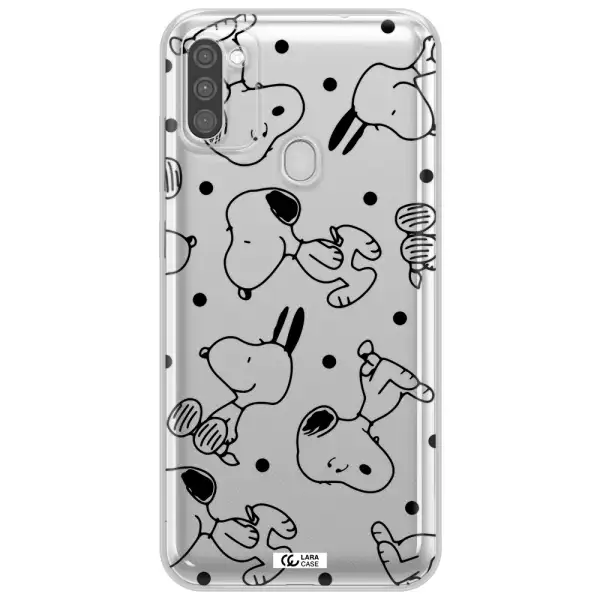 a pattern of cartoon characters Samsung M11 Clear TPU Case