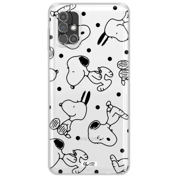 a pattern of cartoon characters Samsung M51 Clear TPU Case