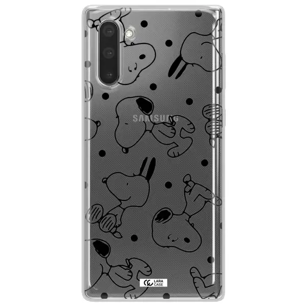 a pattern of cartoon characters Samsung Note 10 Clear TPU Case