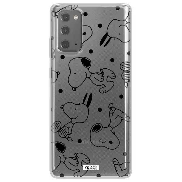 a pattern of cartoon characters Samsung Note 20 Clear TPU Case