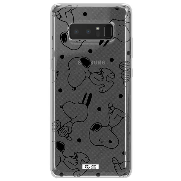 a pattern of cartoon characters Samsung Note 8 Clear TPU Case