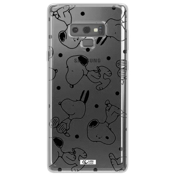 a pattern of cartoon characters Samsung Note 9 Clear TPU Case