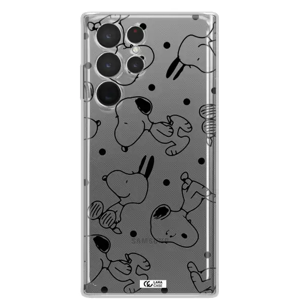 a pattern of cartoon characters Samsung S 22 Ultra Clear TPU Case