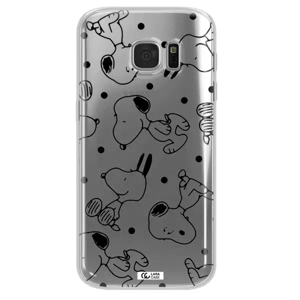 a pattern of cartoon characters Samsung S 7 Clear TPU Case