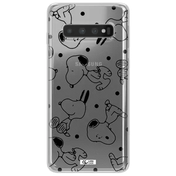 a pattern of cartoon characters Samsung S10 Clear TPU Case