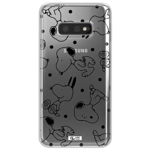 a pattern of cartoon characters Samsung S10e Clear TPU Case