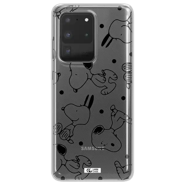 a pattern of cartoon characters Samsung S20 Ultra Clear TPU Case