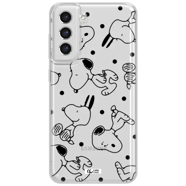 A Pattern Of Cartoon Characters Samsung S21 Fe Clear Tpu Case