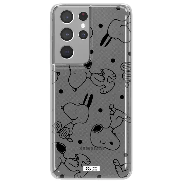 a pattern of cartoon characters Samsung S21 Ultra Clear TPU Case