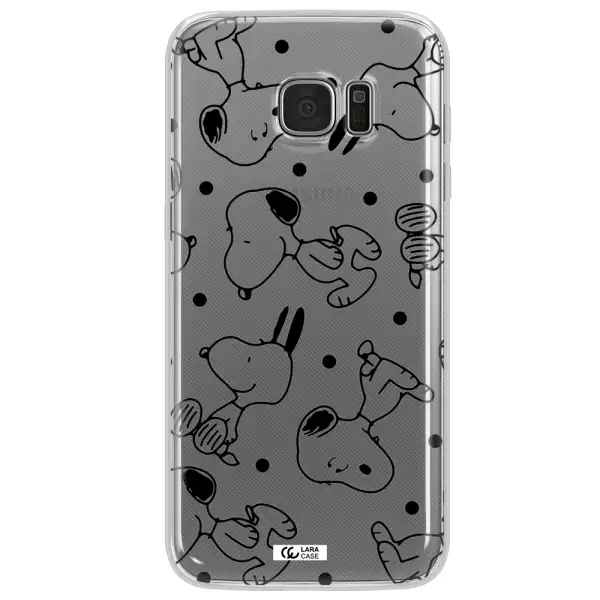 a pattern of cartoon characters Samsung S7 Edge Clear TPU Case