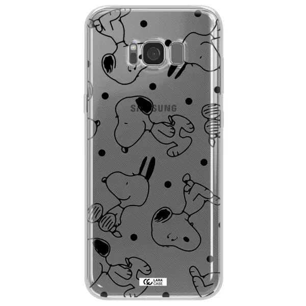 a pattern of cartoon characters Samsung S8 Plus Clear TPU Case