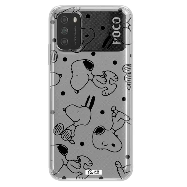 a pattern of cartoon characters Xiaomi Poco M3 Clear TPU Case