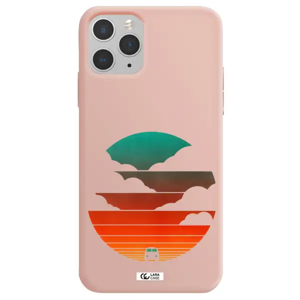 a logo of a boat Apple iPhone 11 pro max Silicone pastel pink Case