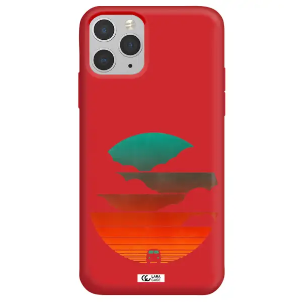 a logo of a boat Apple iPhone 11 pro Silicone Imperial Red Case