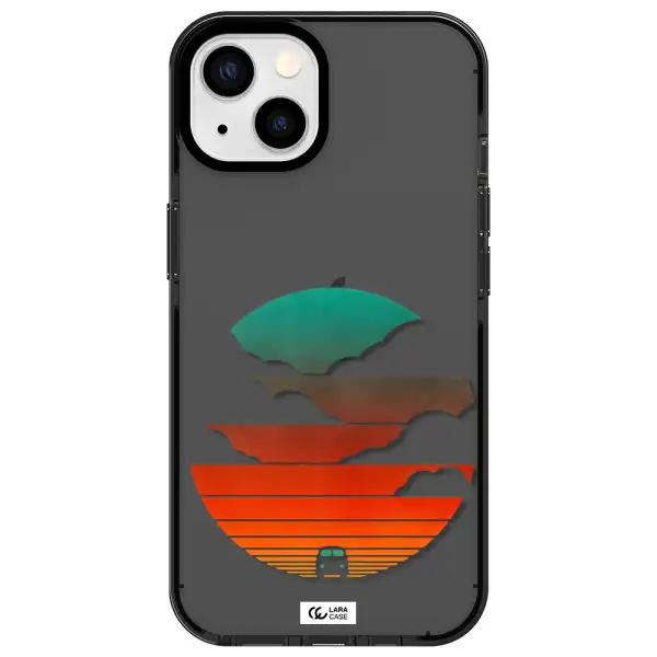 a logo of a boat Apple iPhone 13 impact Smoke Black Case