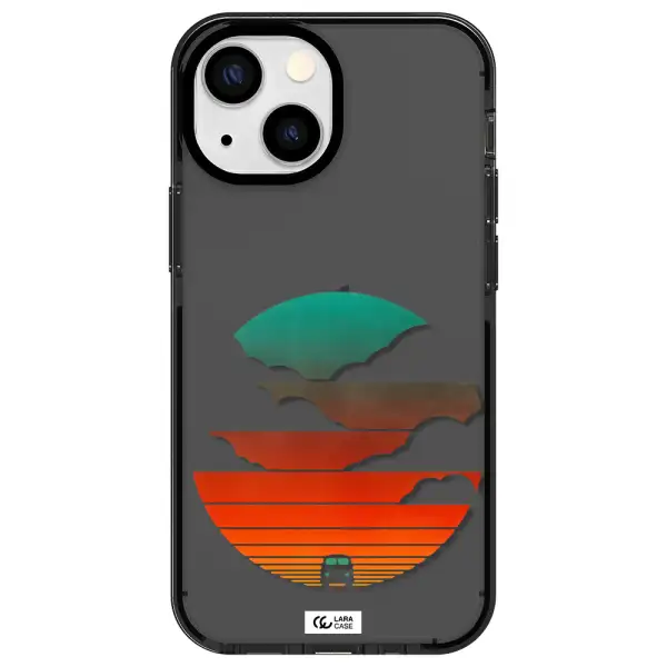 a logo of a boat Apple iPhone 13 mini impact Smoke Black Case