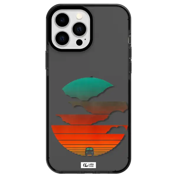 a logo of a boat Apple iPhone 13 Pro Max impact Smoke Black Case