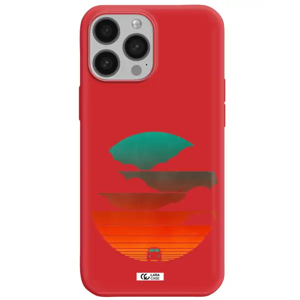 a logo of a boat Apple iPhone 13 Pro Max Silicone Imperial Red Case