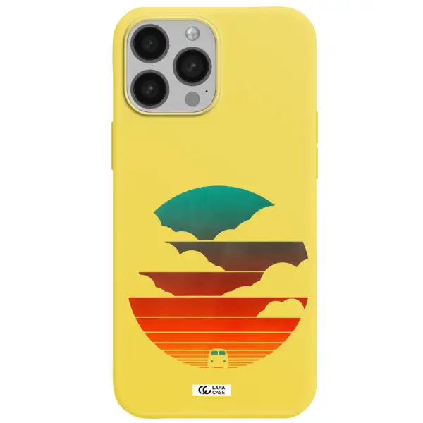 a logo of a boat Apple iPhone 13 Pro Silicone canary yellow Case