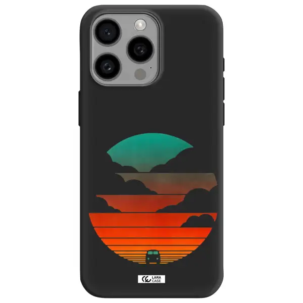 a logo of a boat Apple Iphone 15 Pro max Silicone black Case