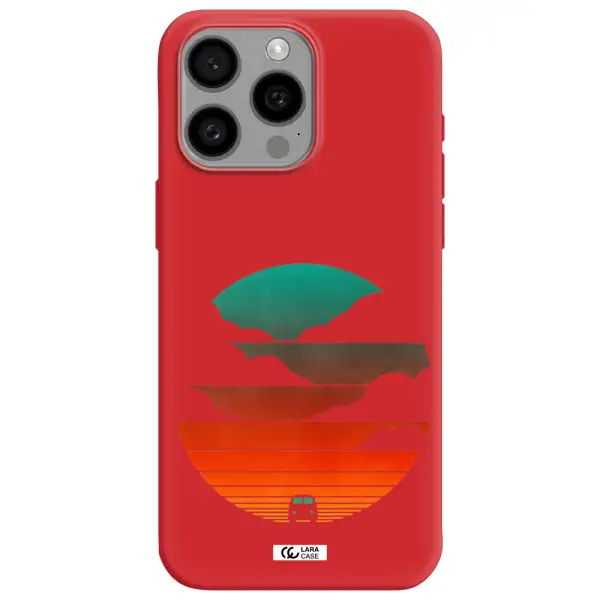 A Logo Of A Boat Apple Iphone 15 Pro Max Silicone Imperial Red Case