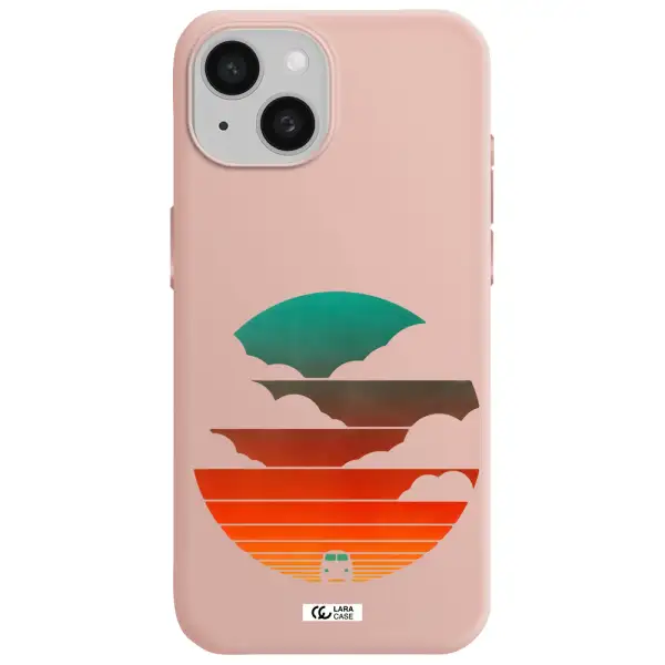 A Logo Of A Boat Apple Iphone 15 Silicone Pastel Pink Case