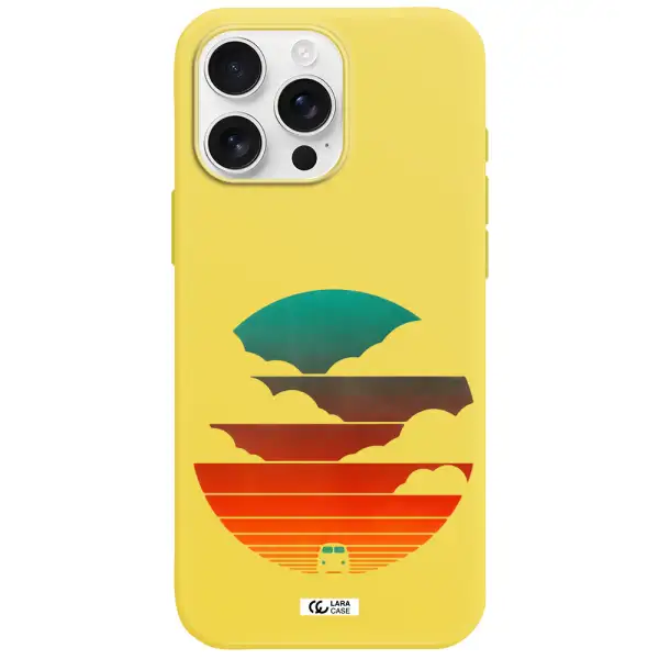 A Logo Of A Boat Apple Iphone 16 Pro Max Silicone Canary Yellow Case