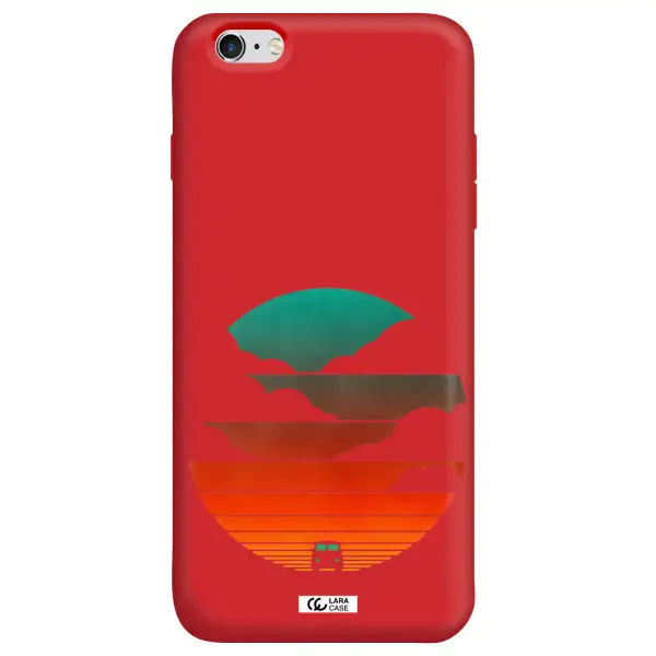 a logo of a boat Apple iPhone 6 s plus Silicone Imperial Red Case