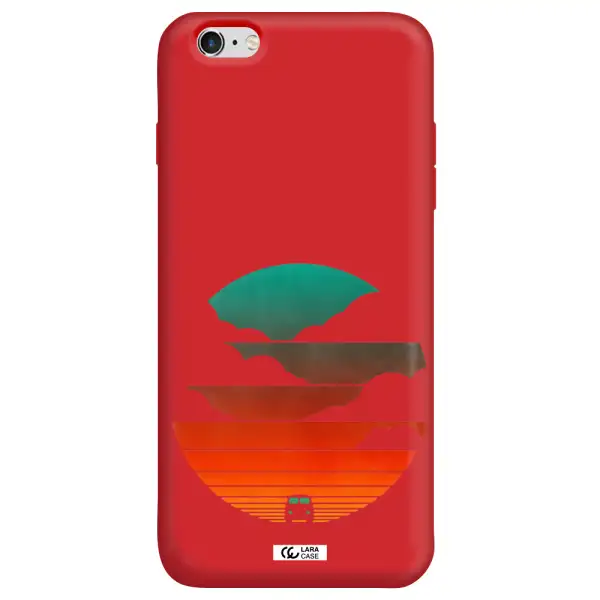 a logo of a boat Apple iPhone 6S Silicone Imperial Red Case