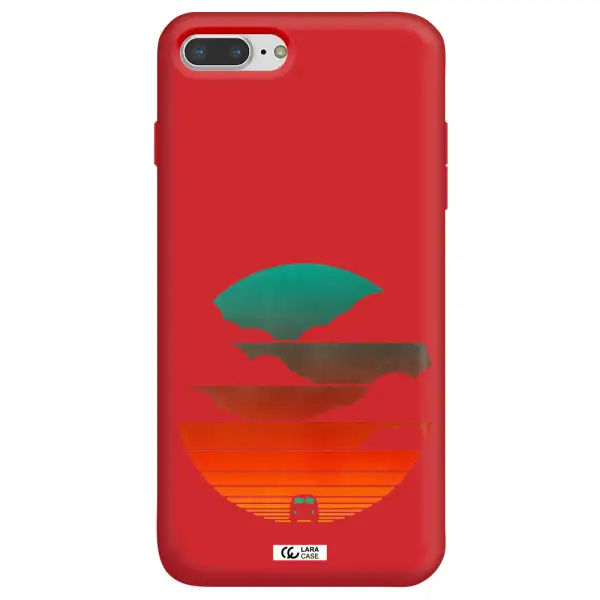 a logo of a boat Apple iPhone 7 plus Silicone Imperial Red Case