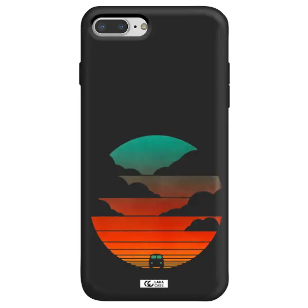 a logo of a boat Apple iPhone 8 plus Silicone black Case