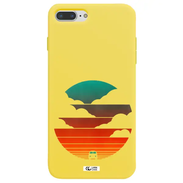 a logo of a boat Apple iPhone 8 plus Silicone canary yellow Case